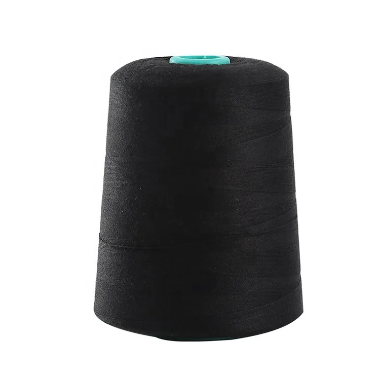 Black 100% spun polyester sewing thread in Bulk 40/2 10000 yards