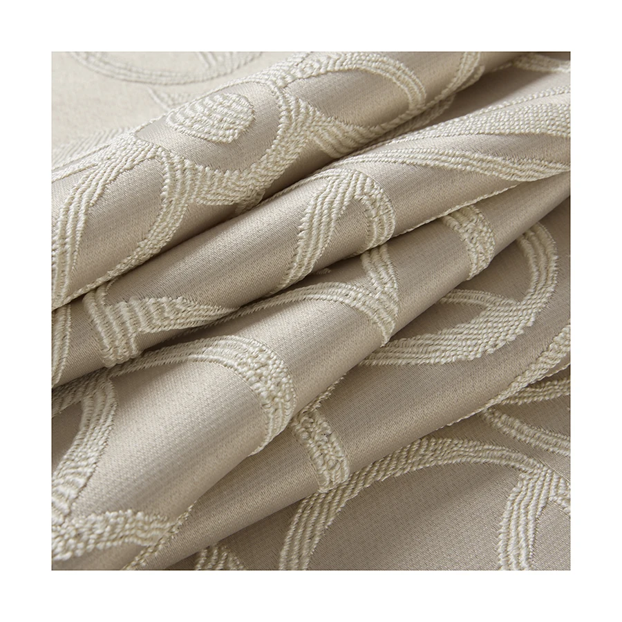 Factory Supply Latest Embossed Design Blackout Window Curtain Fabric For The Living Room