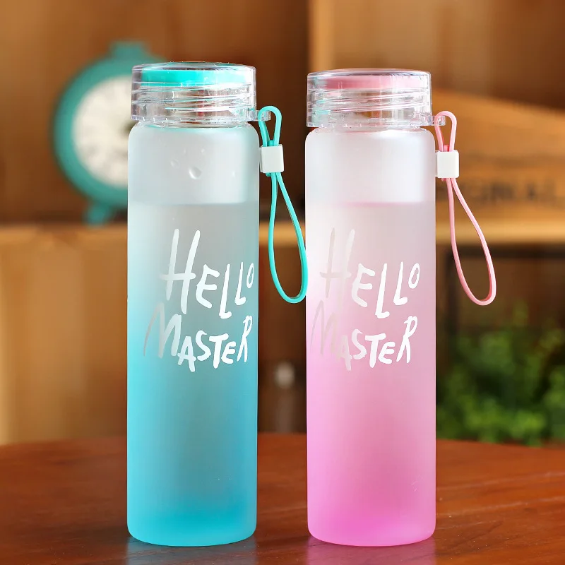 Wholesale cheapest 2021 hot sale 500ml Sublimation Blank Frosted Color Drinkware Matte Glass Water Bottle