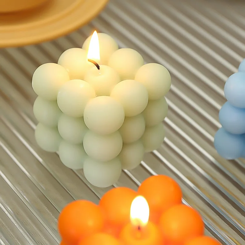 Manufacturer Bubble Cube Home Decor Round Magic 3D Cube Stock Aromatherapy Soy Wax Fragrance Scented Candles