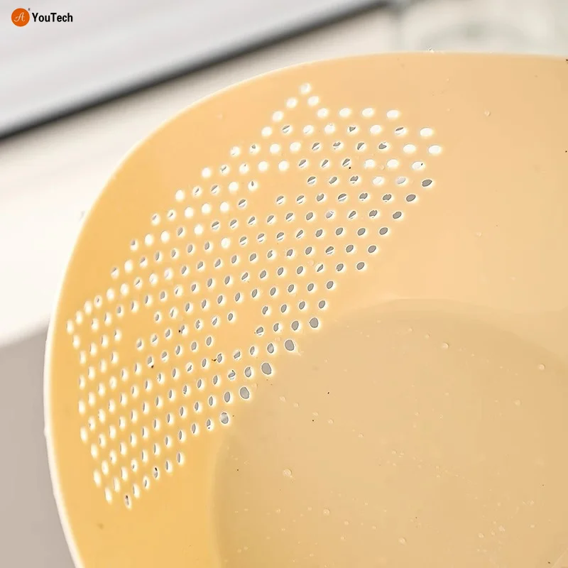 Home rice washing machine bevel drain basket fruit tray washing basket kitchen multi-functional rice washing sieve
