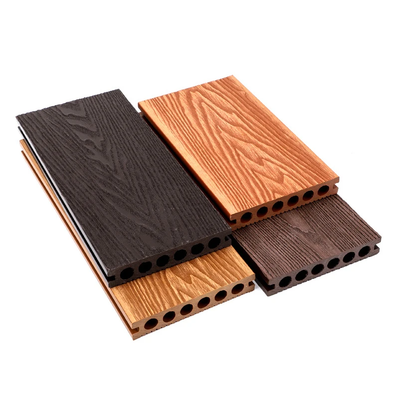 Factory Price WPC 3D embossed deck wood plastic composite decking deep grain garden flooring