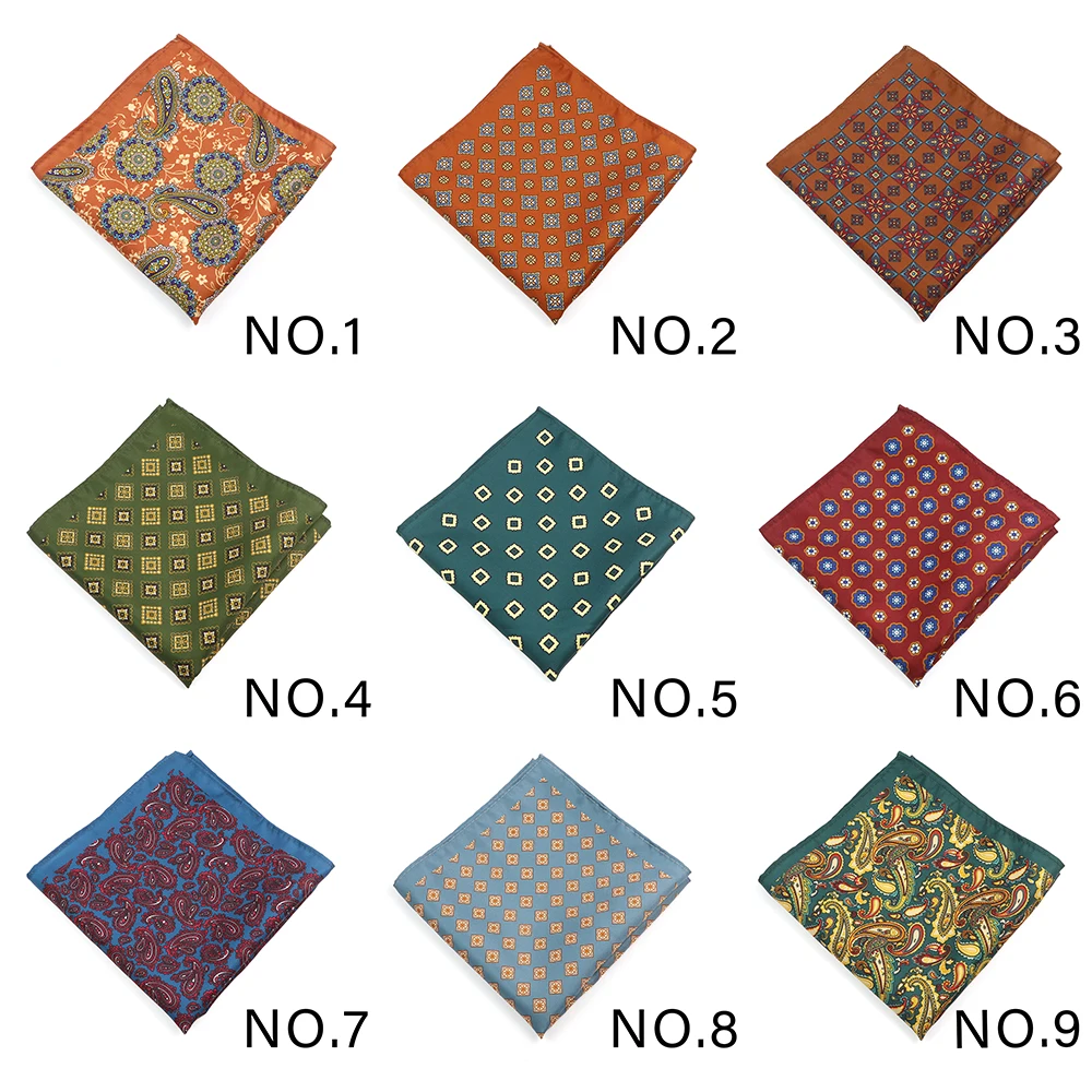 Hot sale Popular fashion Pattern Handkerchief Flower Embroidered Fabric Pocket Square