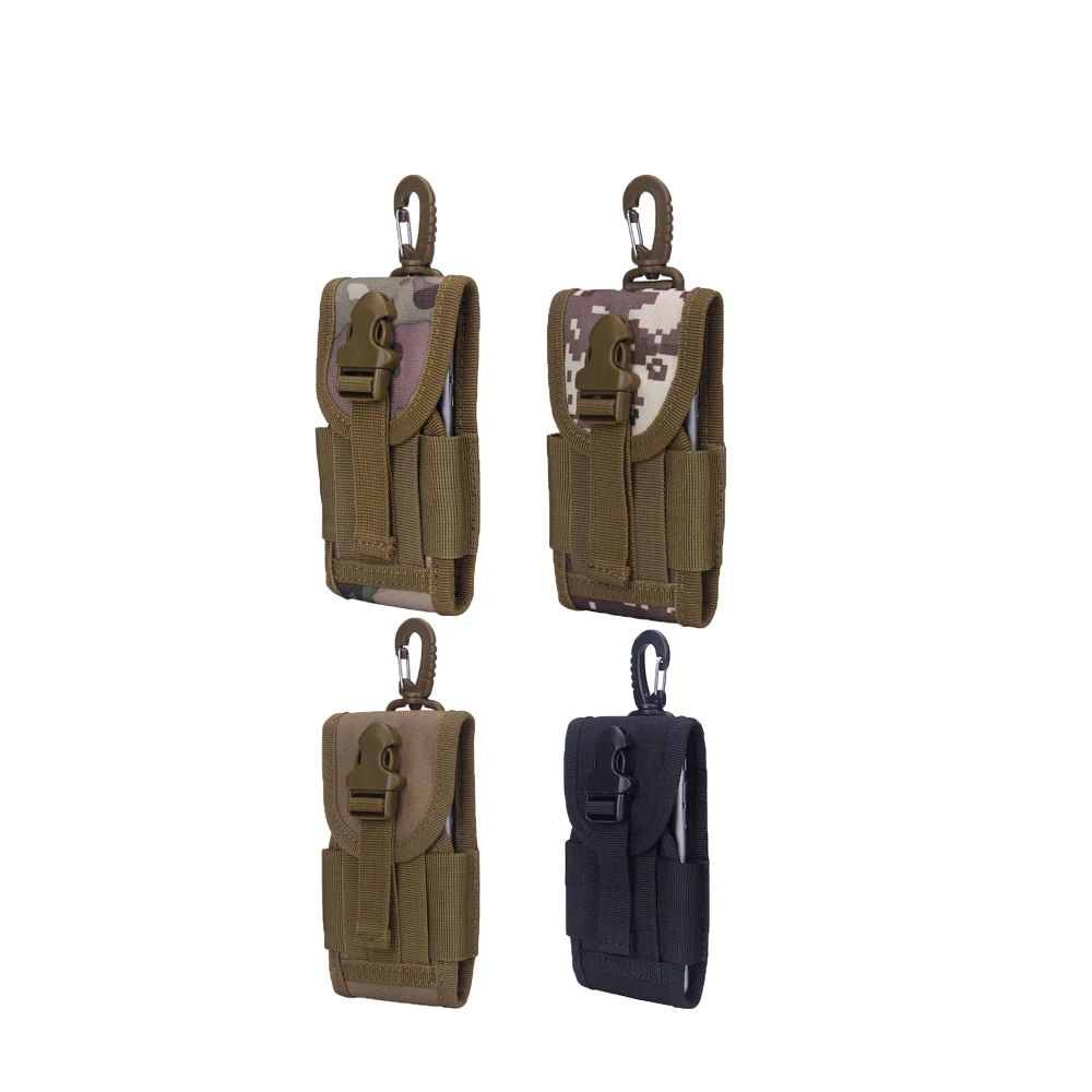Sports Tactical Accessories Small Hanging Bag Camo Phone Case GPS Buckle Loops and Hooks Strap Adjustable Molle Radio Pouches