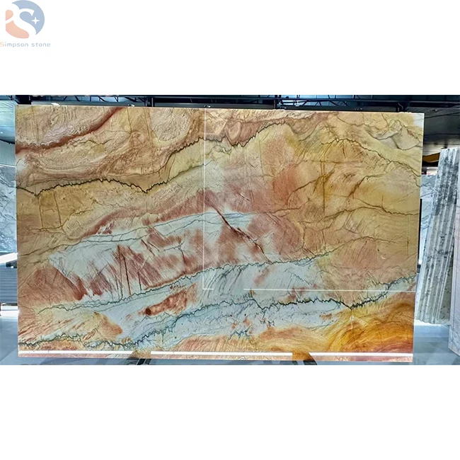Chinese New Style Yellow Onyx  Marble For   Worktops Countertop Table Counter Tops Wall Decoration  Marble Big Slab