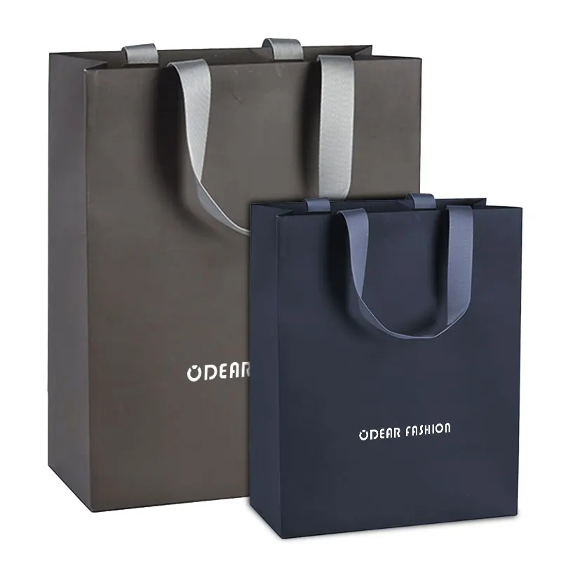  supplier Wholesale Luxury Brown Black Small Shopping Packaging Bag Craft Custom Logo jewelry Kraft Gift Paper With