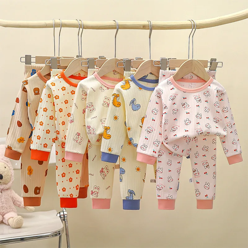 Wholesale Kids Pajamas Set Children Sleepwear Cartoon Printed Pyjamas Pijamas Long Sleeve Baby pj Boy Nightwear Clothes Set