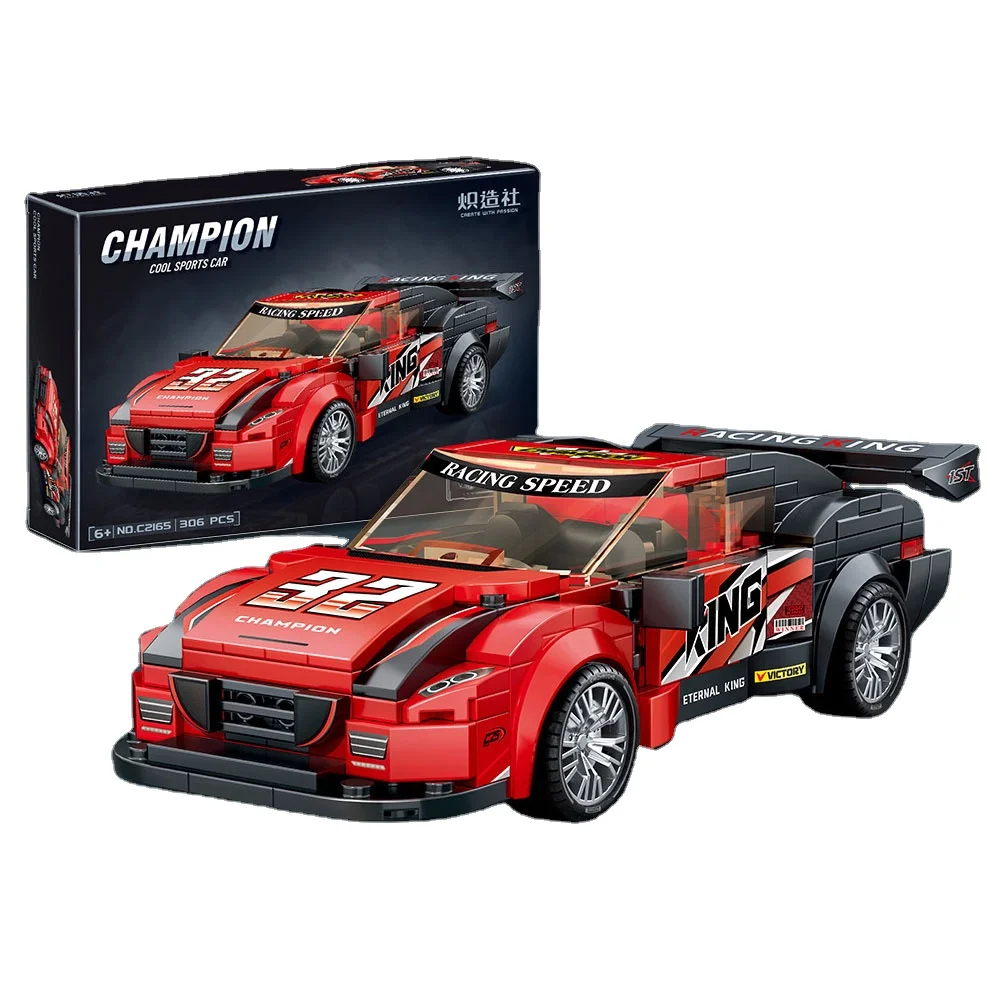 Factory diy sports racing vehicle toy building block kits bricks sets pull back famous car model for kid