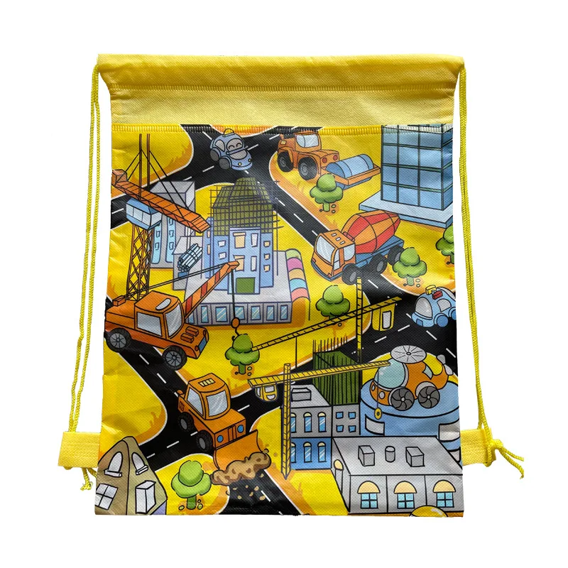 wholesale kids travelling cartoon nonwoven drawstring bag