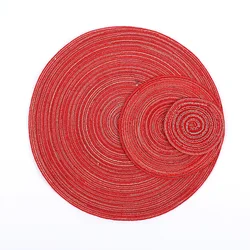 Hot Nordic cotton yarn round dining table western place mat,handmade non-slip anti-soup plate bowl mat cup insulation pad