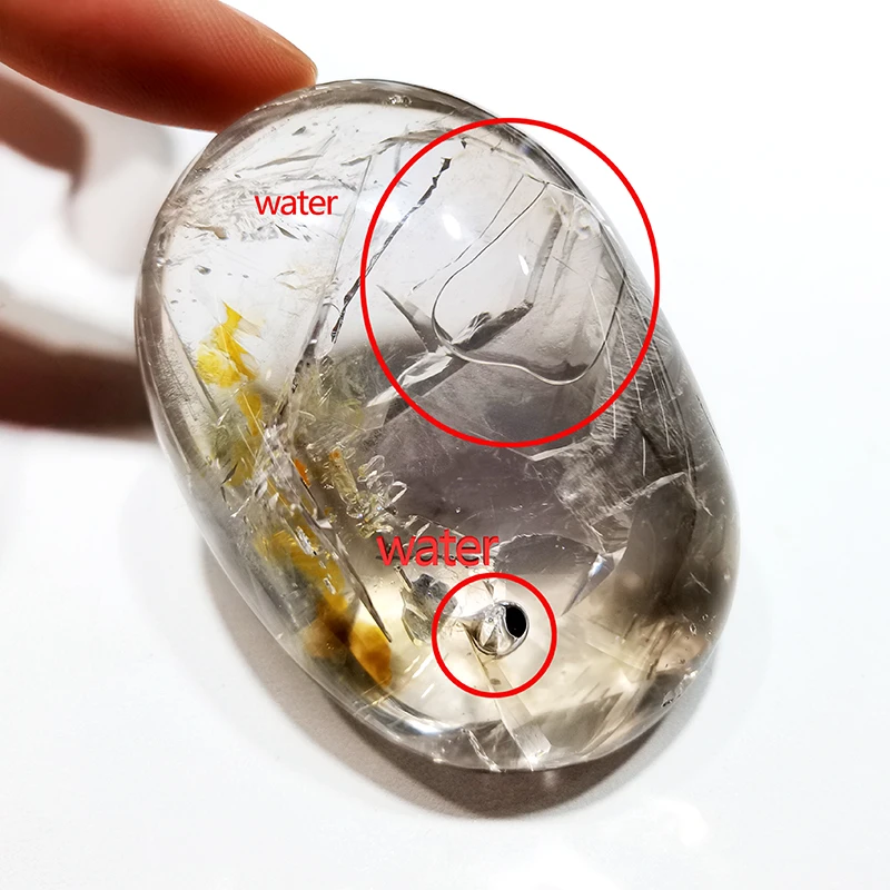 Wholesale natural clear crystal stone with water polished Enhydrite stone clear Bladder crystal quartz tumble stones for healing