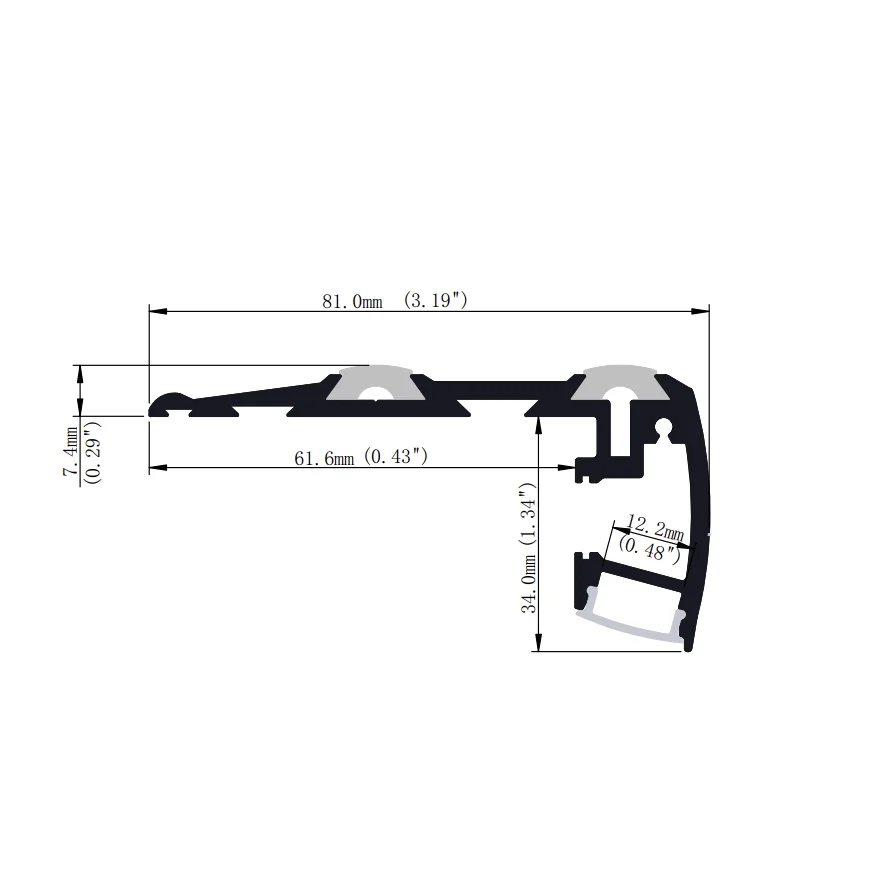 Led Stair Light Cinema Stadium Theater Staircase Aluminium Profile For Led Step Profile Light