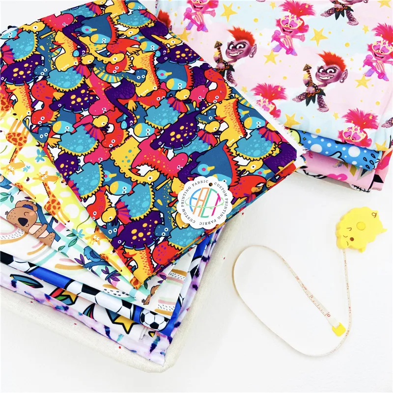 High Quality 100% Combed Cotton Printed Baby Diapers Muslin Printed Crinkle Double Crepe Gauze for Kids