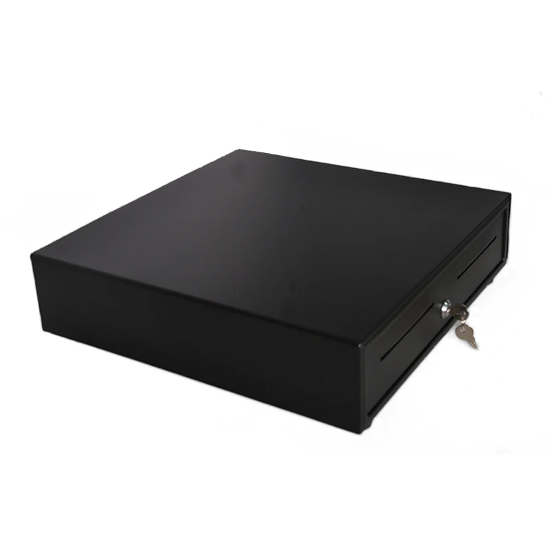 Supermarket mini Black 410mm wide 12v 4b8c rj11 rj12 lockable Cash Box Drawer for cashier machine