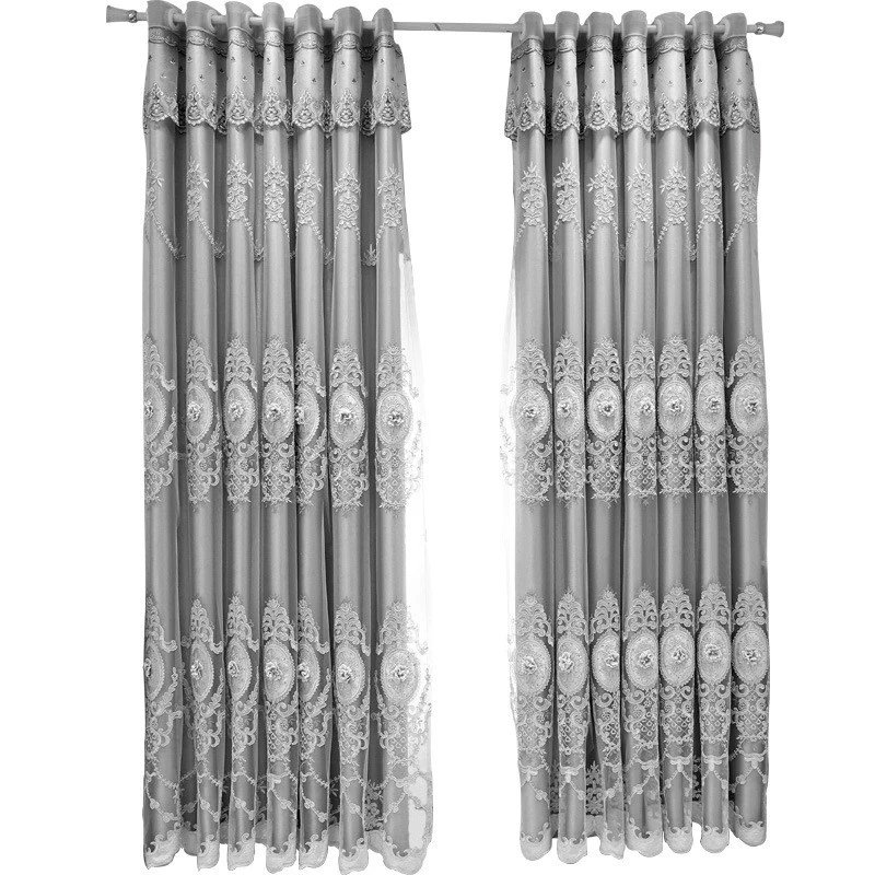Chinese Professional European Style Luxury Curtains For Living Dining Room Bedroom Embroidered Curtains