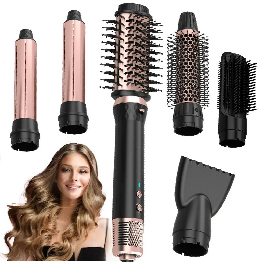 Hot sale New Design Rechargeable professional Portable hot brush Fast Heated Electric Hair Straightening Comb 6 in 1