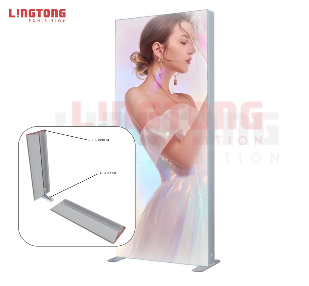 Double -sided aluminum SEG lightbox  backdrop backlit LED display for exhibition, showroom, retail, Trade Show Advertising (54)