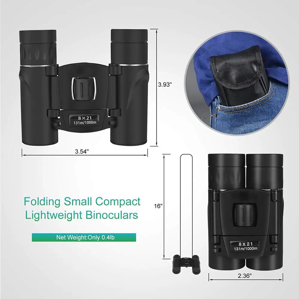  Предвиденный индивидуальный Oem 8X21 высококачественный маленький бинокль