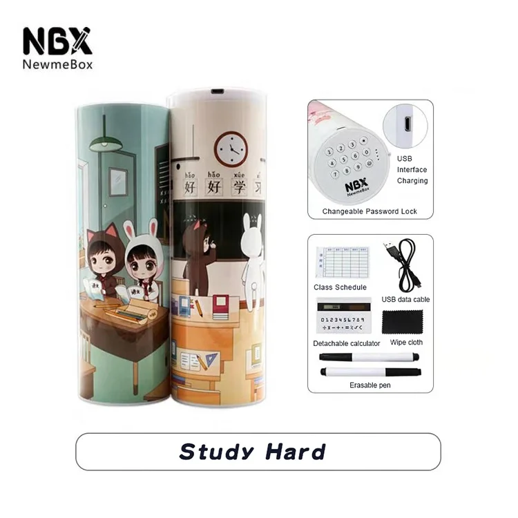 
Newmebox Cute Pencil Box School Pencil Case With Password Lock 
