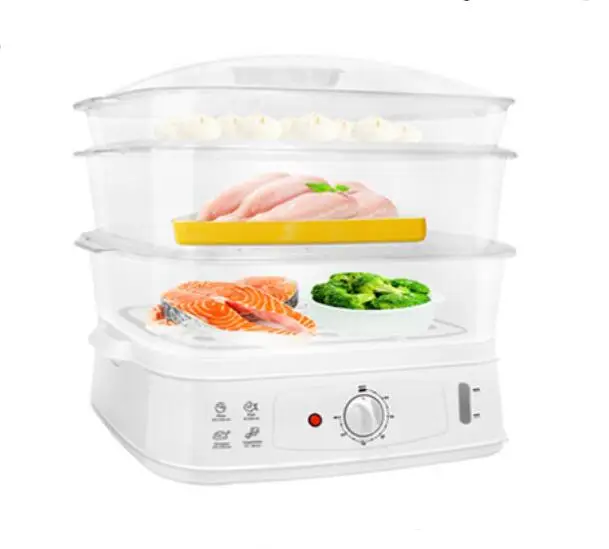 
25L Chinese mainland 3 layer plastic size 404*301*312 electric home food steamer cooker 