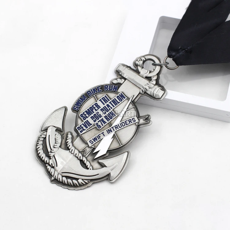 High Quality Blank Soft Enamel Gold Metal Relay Sport 3D Spinning Medal Customized Design
