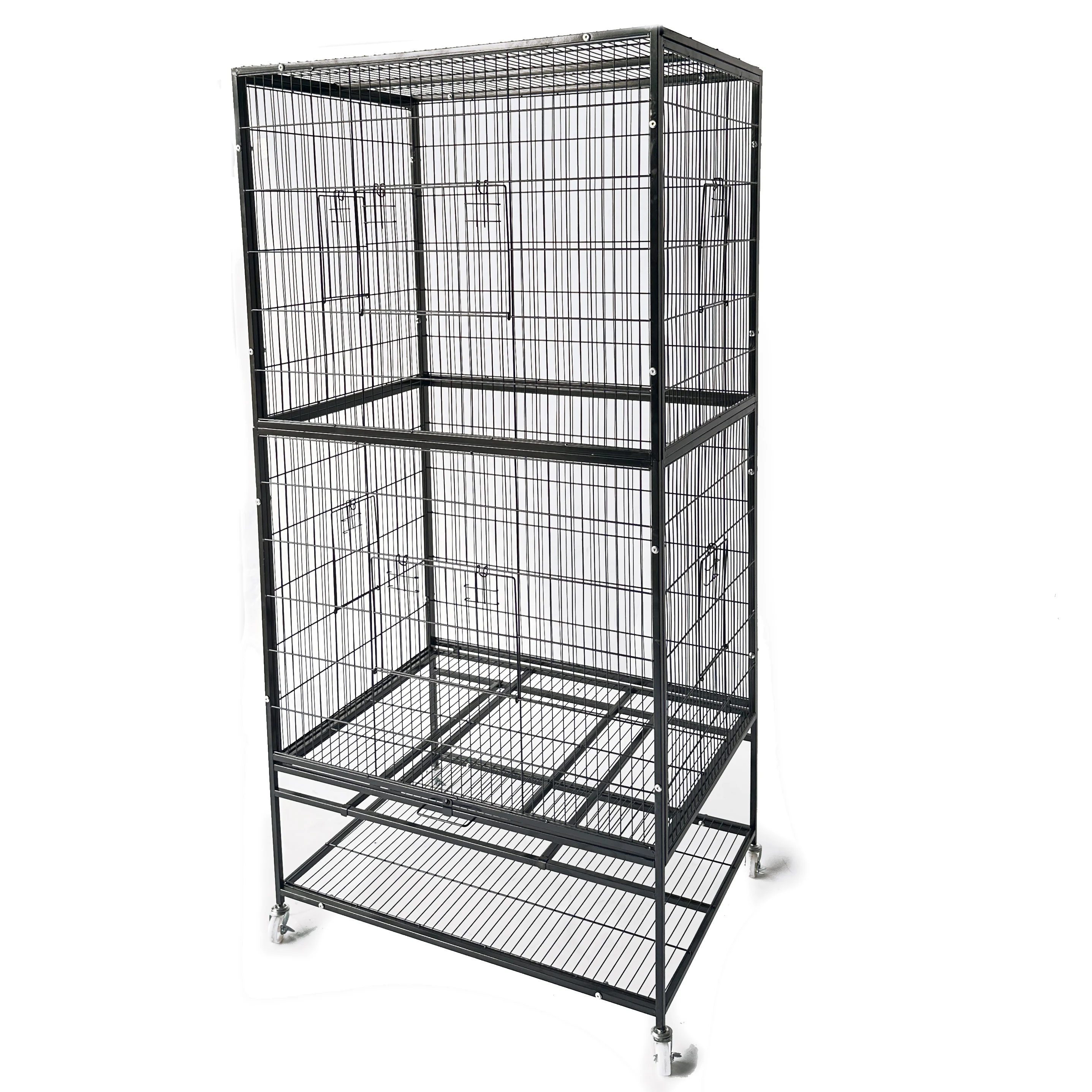 Wholesale Metal Iron Bird Cages Large Space Live Pet Cage for Parrots Canaries Budgies Breathable Animal Pattern Carrier