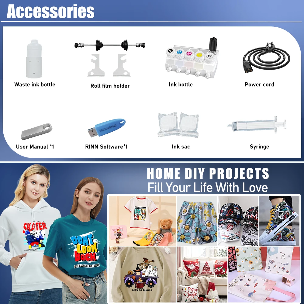 XP600 DTF High Quality T shirt printer printing machine 13inch A3 DTF transfer on film for small business