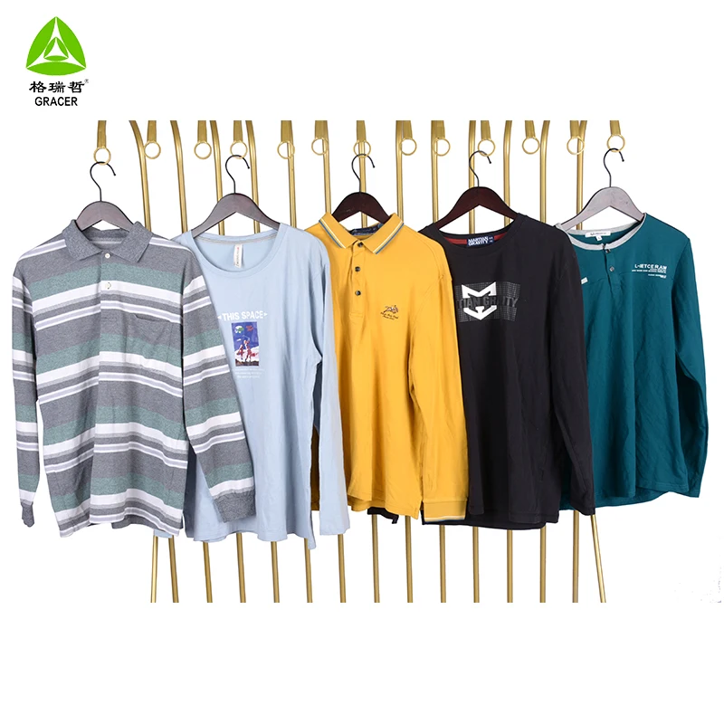 Cheap China Wholesale Used Clothing Bulk Second Hand Men Long Sleeve T Shirt