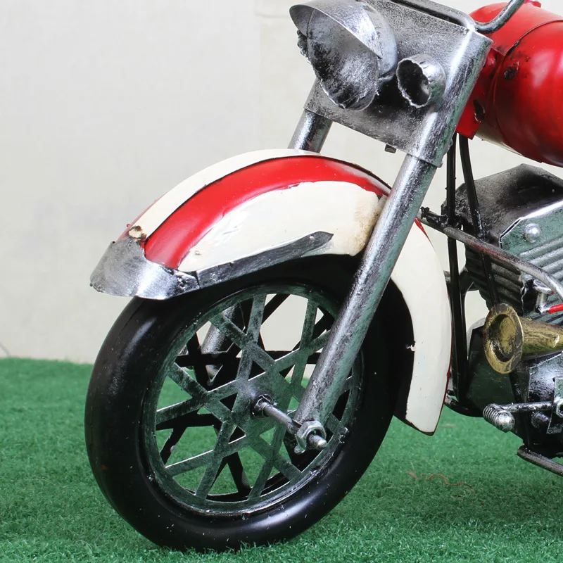 handmade vintage metal motorcycle model