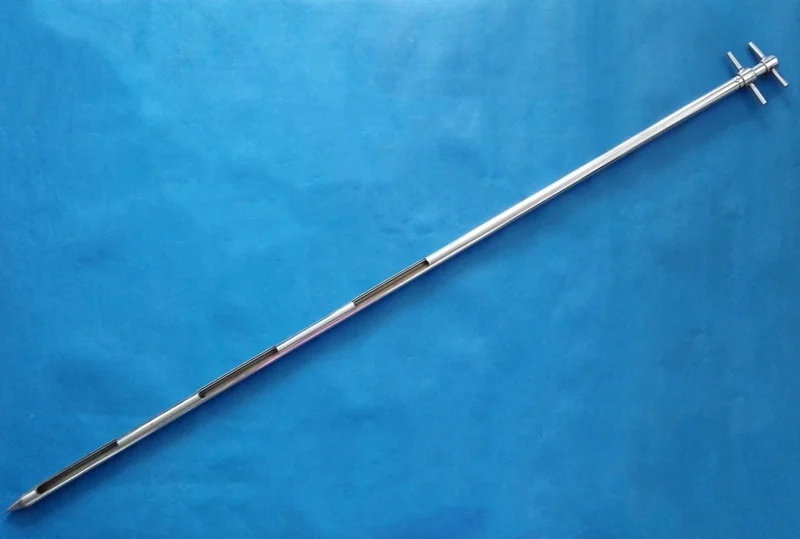 0.5m to 2.0m Stainless Steel T handle double tube multi zone sampling spear probe Powder Sampler