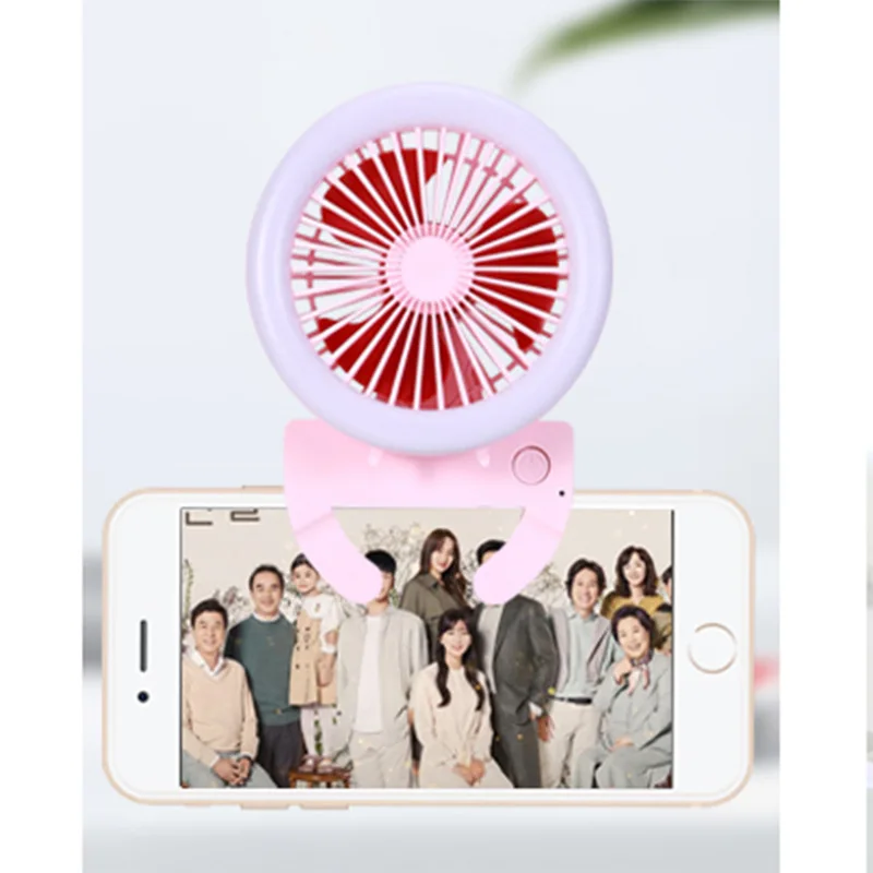 Монопод для селфи кольцо Светодиодная лампа с USB-вентилятор с электрическим вентилятором красоты светодиодная вспышка для селфи лампа портативный мобильный телефон Аксессуары трансляцию