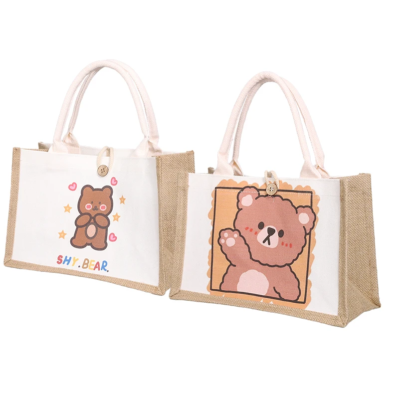 The best-selling cartoon cute printed linen handbag in the market