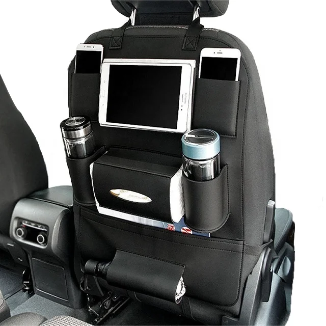leather car organizer back seat toy organizer with tray