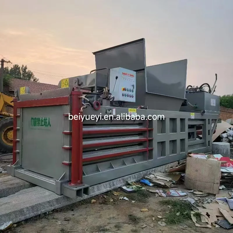 Hydraulic Fully automatic side turn out scrap metal iron tire aluminum cans steel pressing baler machine