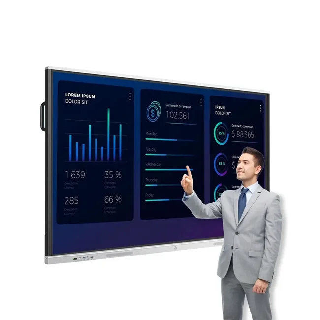 Education Classroom Office 65 75 86 inch IR Display LCD Writing Touch Screen Flat Panel White Smart Whiteboard Interactive Board