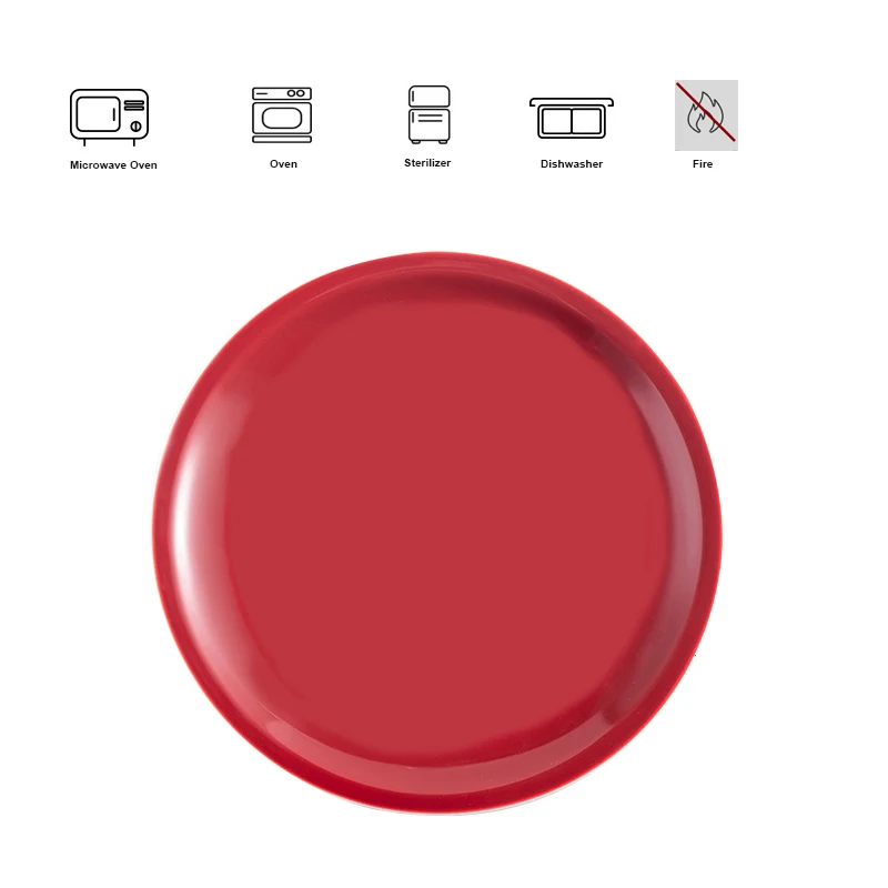 Factory Direct Vintage Plates Red Revival Tableware Set Home Restaurant Porcelain Dish Nordic Ceramic Dinner Plates
