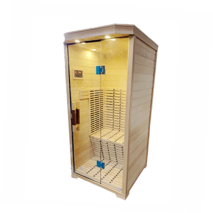 Solid Wood Modern Design 1 Person Steam Far Infrared Sauna Room