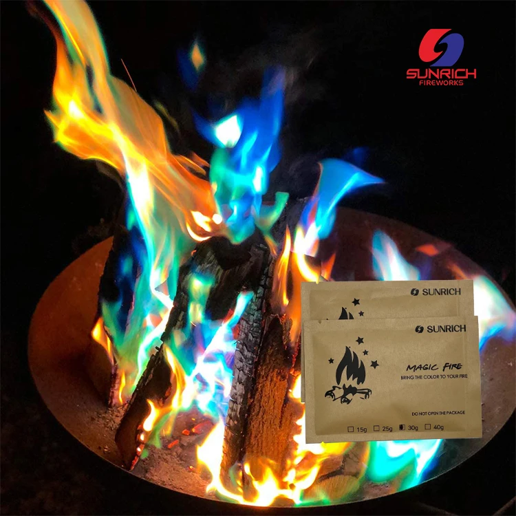 Enchanted Flames Fire Changing Color Packets for Campfires Fire Pits Outdoor Wood Fireplaces Long burning  Safe and Non-Toxic