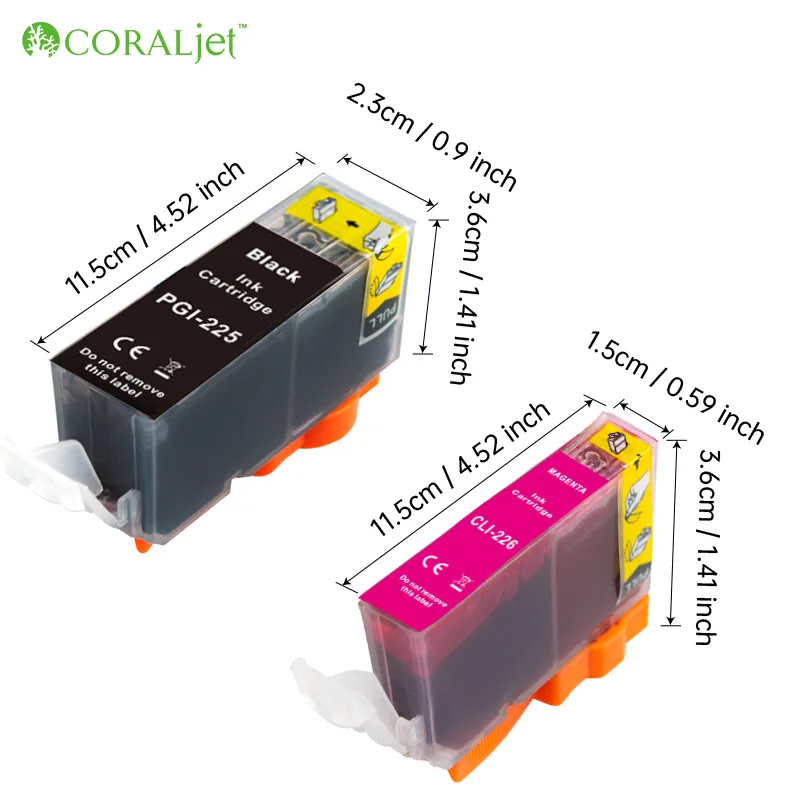 CORALjet PGI-225 CLI-226 225 226 чернильные картриджи совместимы для принтера PIXMA IP4820/IP4920/MG5120/MG5220 цвет и черный