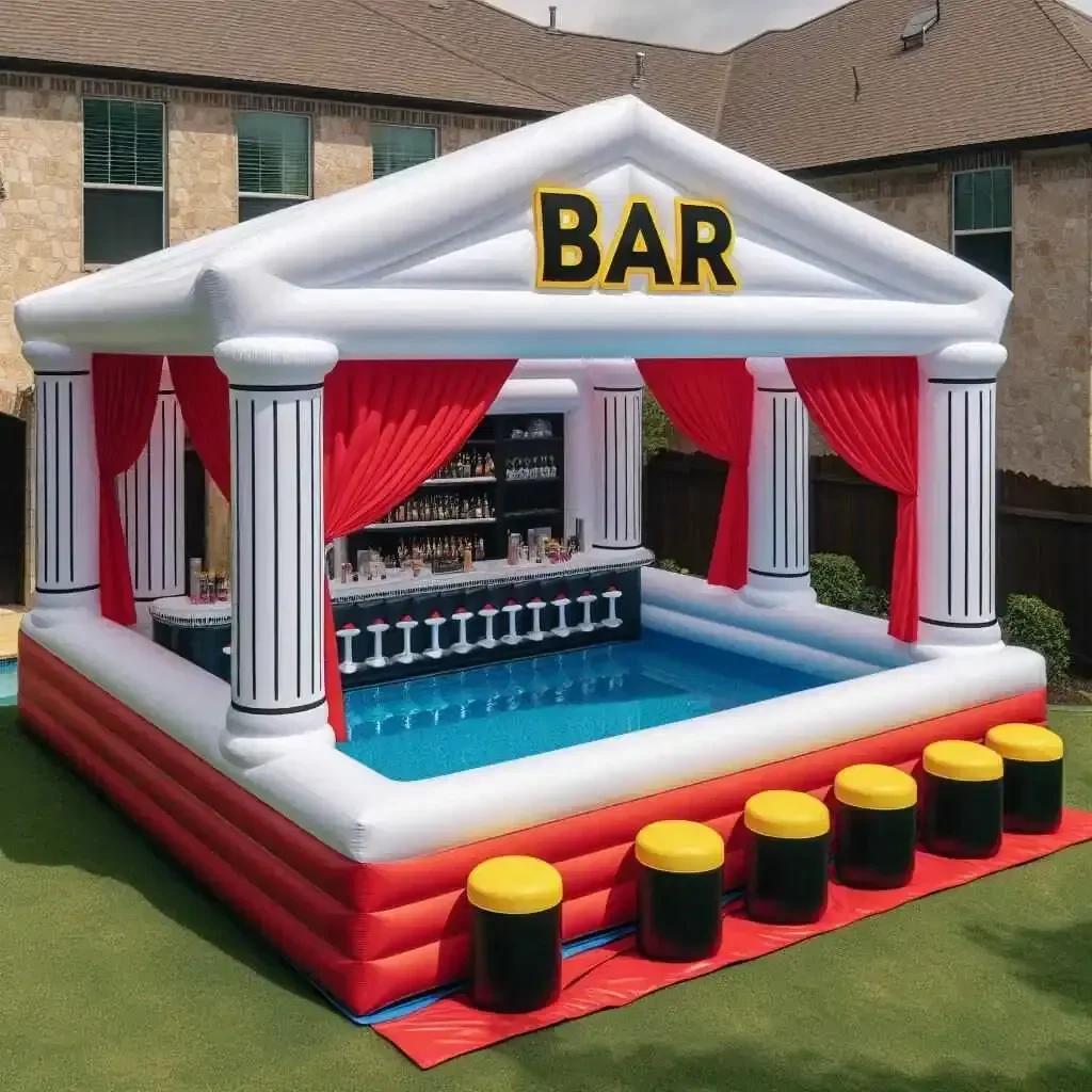 Factory price customized outdoor backyard leisure Water Bar Party Event Inflatable Pool Bars