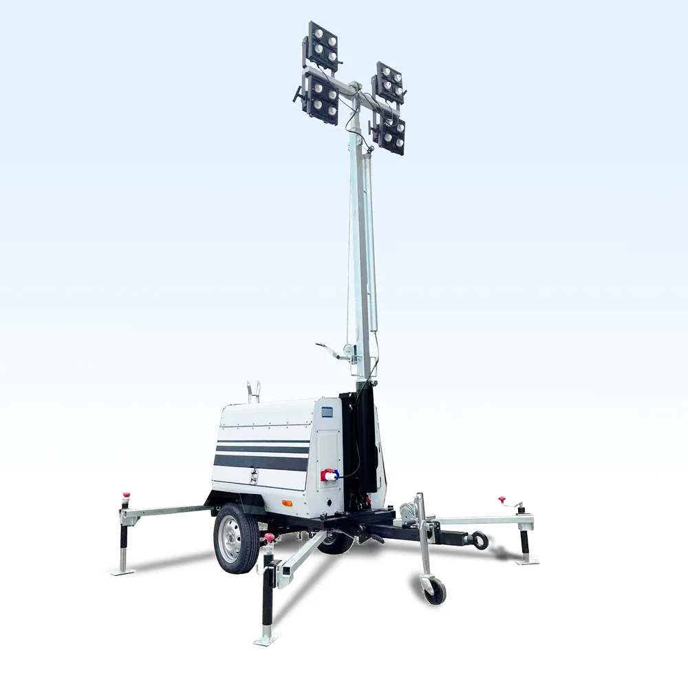 4x350W Manual Light Tower Diesel Engine LED Emergency Lighting Factory Construction