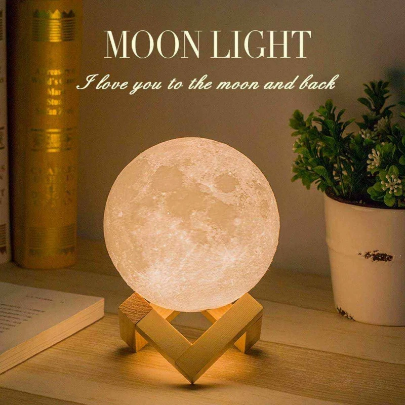 Modern Remote Control 3D Moon Lamp Rechargeable 16 Colors Bedroom Sky Star Night Light  Smart Home Lights