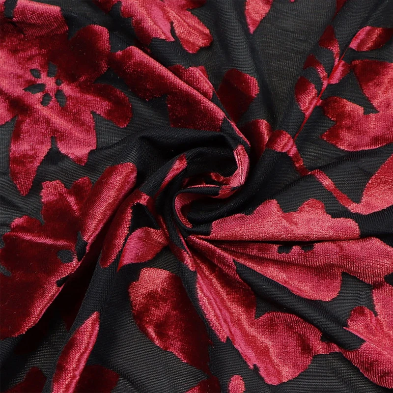 Fashion high quality fabric beautiful and graceful comfortable texture knitted burnt velvet fabrics for clothing