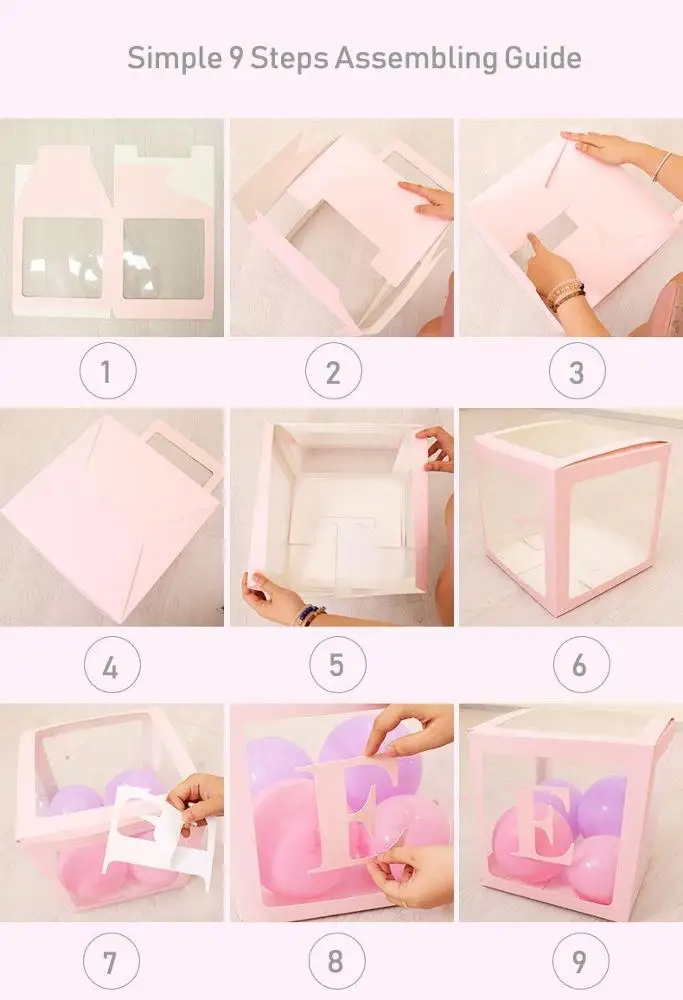 Partycool DIY Wedding Birthday Party Backdrop Decoration Transparent LOVE Box Ballon Wedding Balloon Box