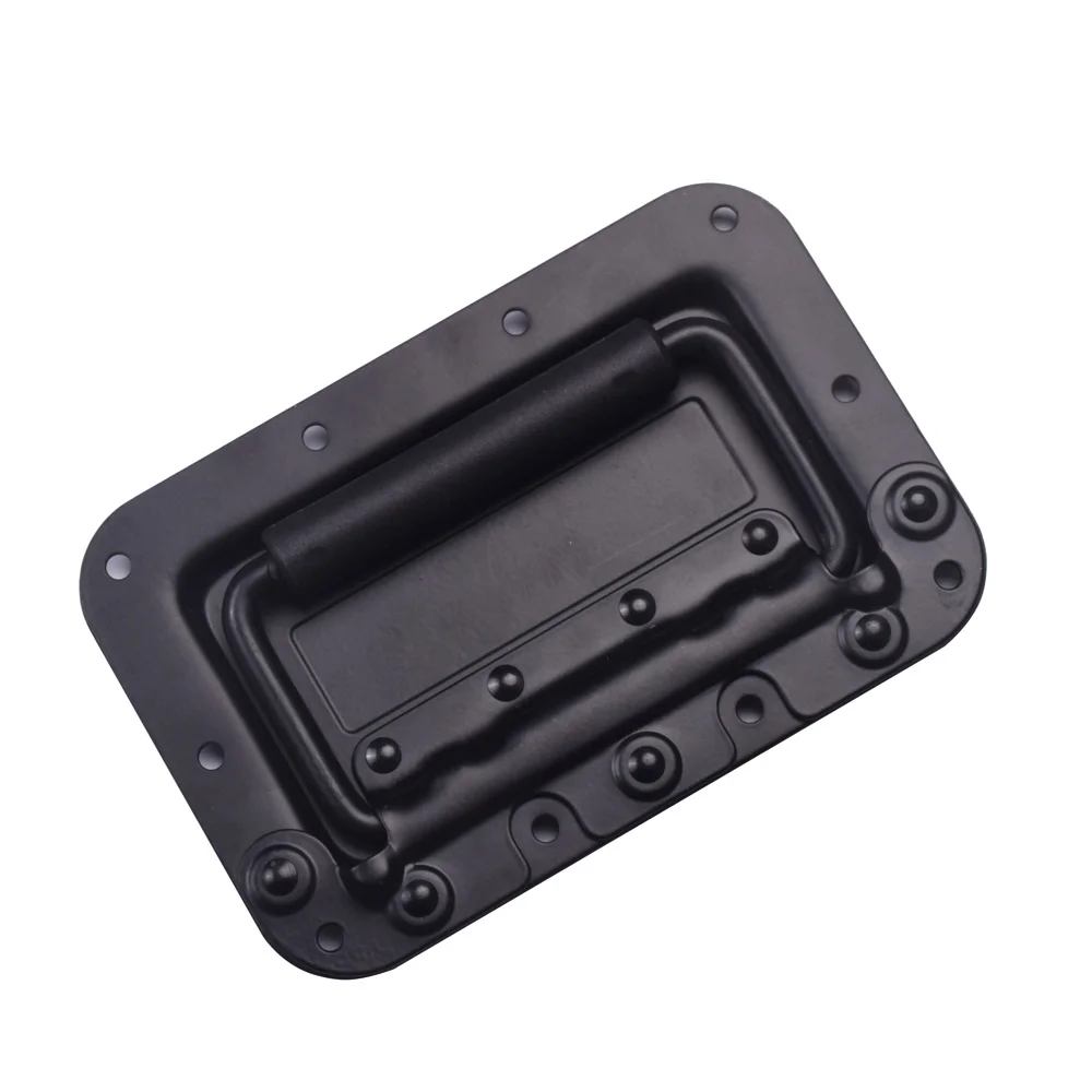 Black Spring Loaded Handle Heavy Duty Handle for Road Case Flight Case with Rubber Grip Surface Mounted