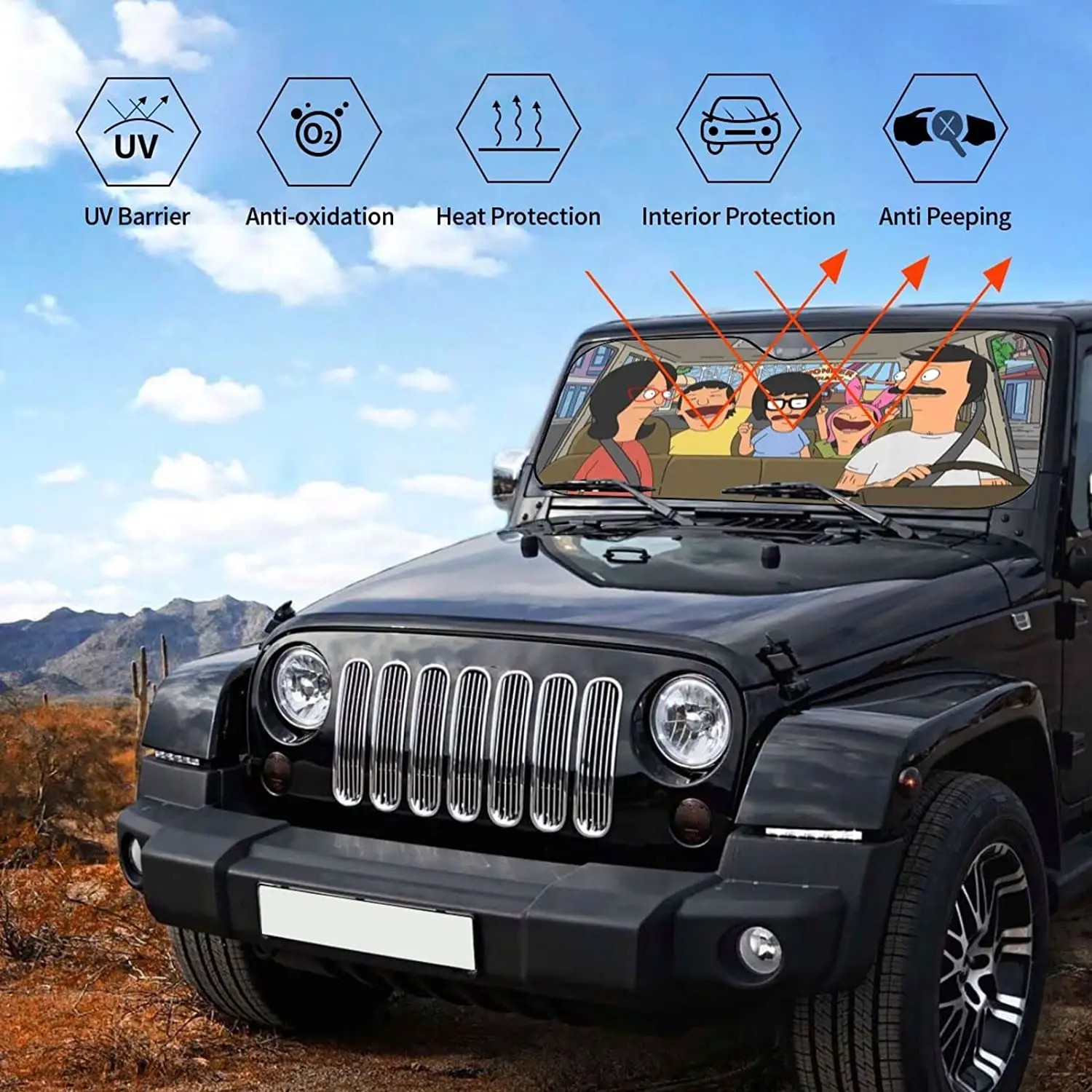 Car Windshield Sunshade 27.5 X 51 Inch , Front Auto Car Windshield Sun Shade Blocks Uv Rays Sun Visor Protector