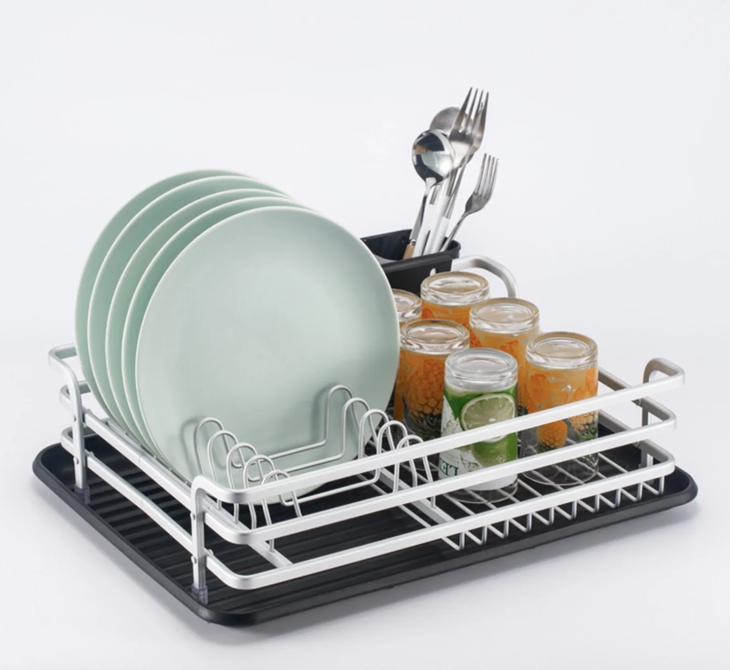 Dish Rack Drying Drainer Kitchen, Sink Counter Dishes Drainboard,Anti Rust Metal Dish Plate Drain Organizer Dryer Racks Holder