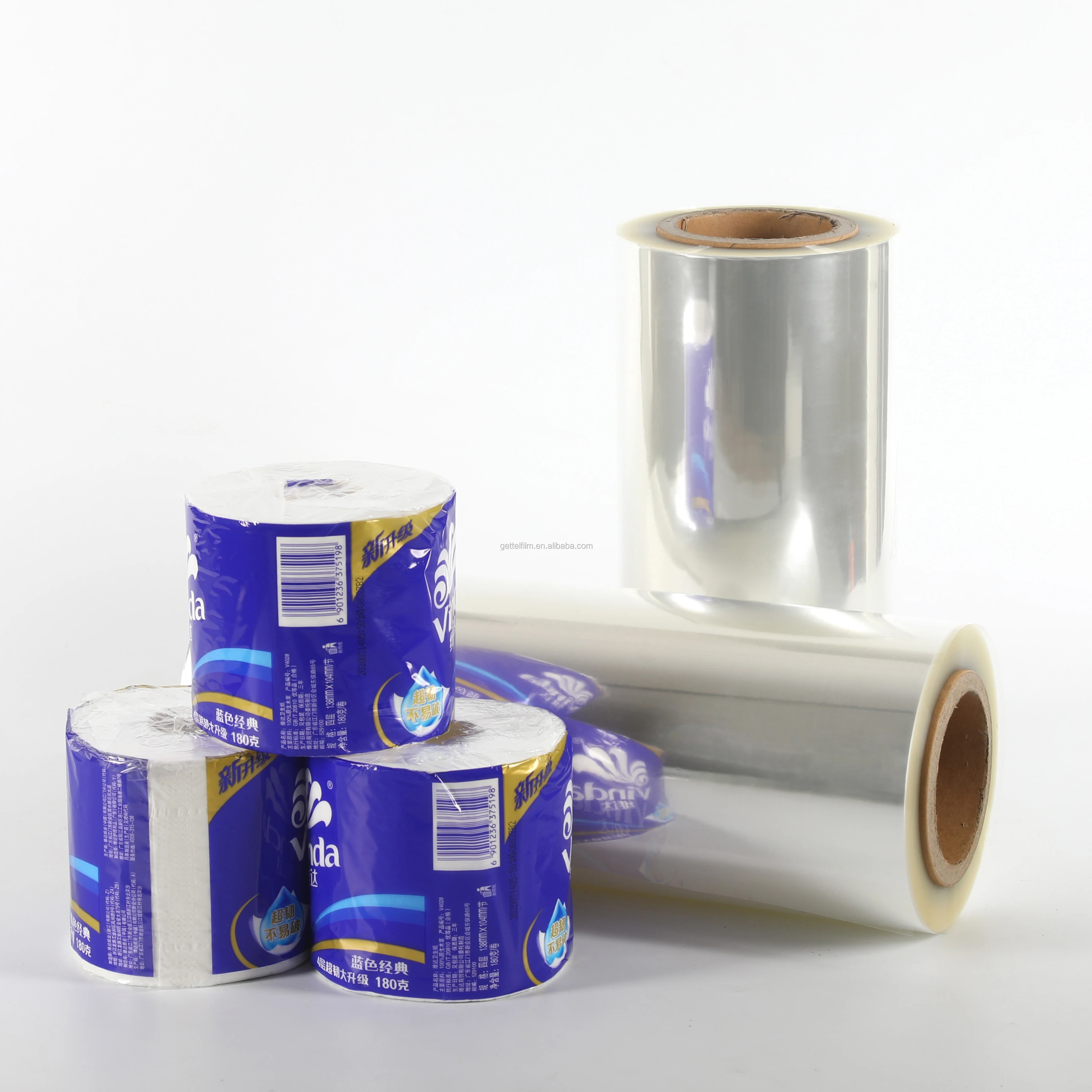 Wholesale Cheap Custom Printed Toilet Tissue Paper Wrapping Plastic Film Wrap Paper Towel Laminated BOPP Films