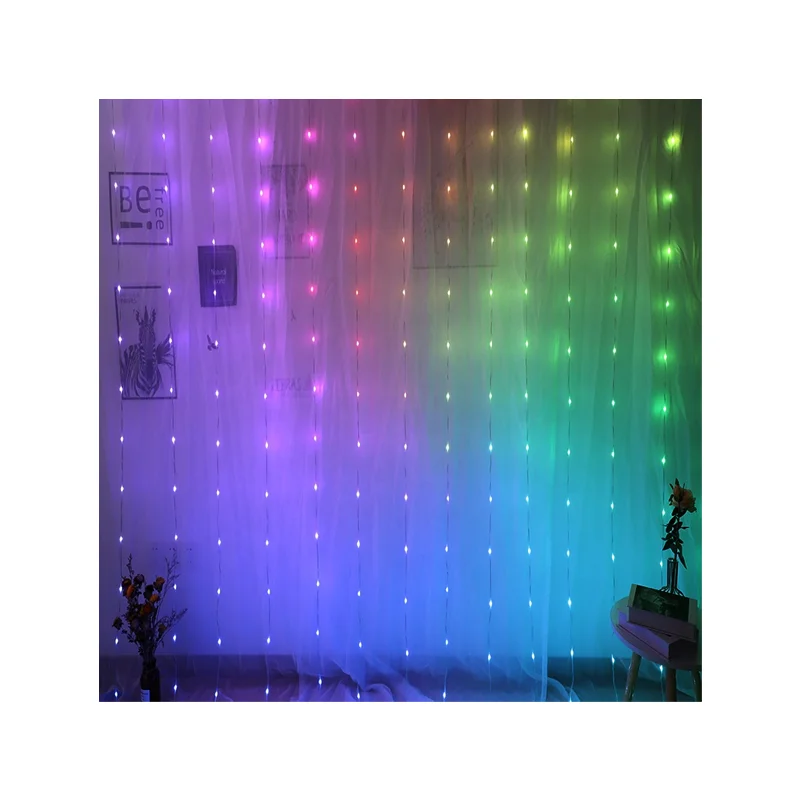Wedding decor luces de navidad novedades musical string tuya fairy light led curtain lights outdoor twinkle light curtain
