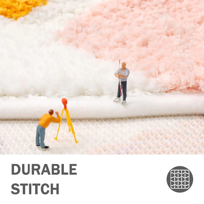 Factory sale cute design non slip super absorbent tufted kids room foot mat shaggy fluffy microfiber bath mats decorative